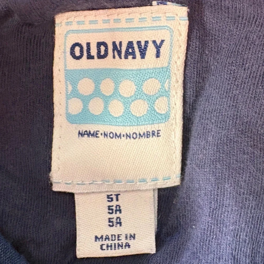 Old Navy Girls Blue Denim Puffer Vest Quilted Full Zip Sleeveless Jacket 5T